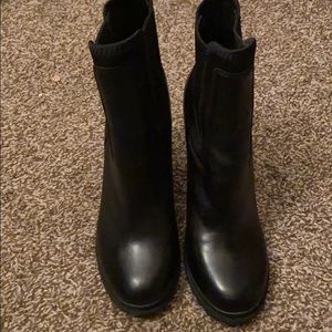 Leather heeled boots